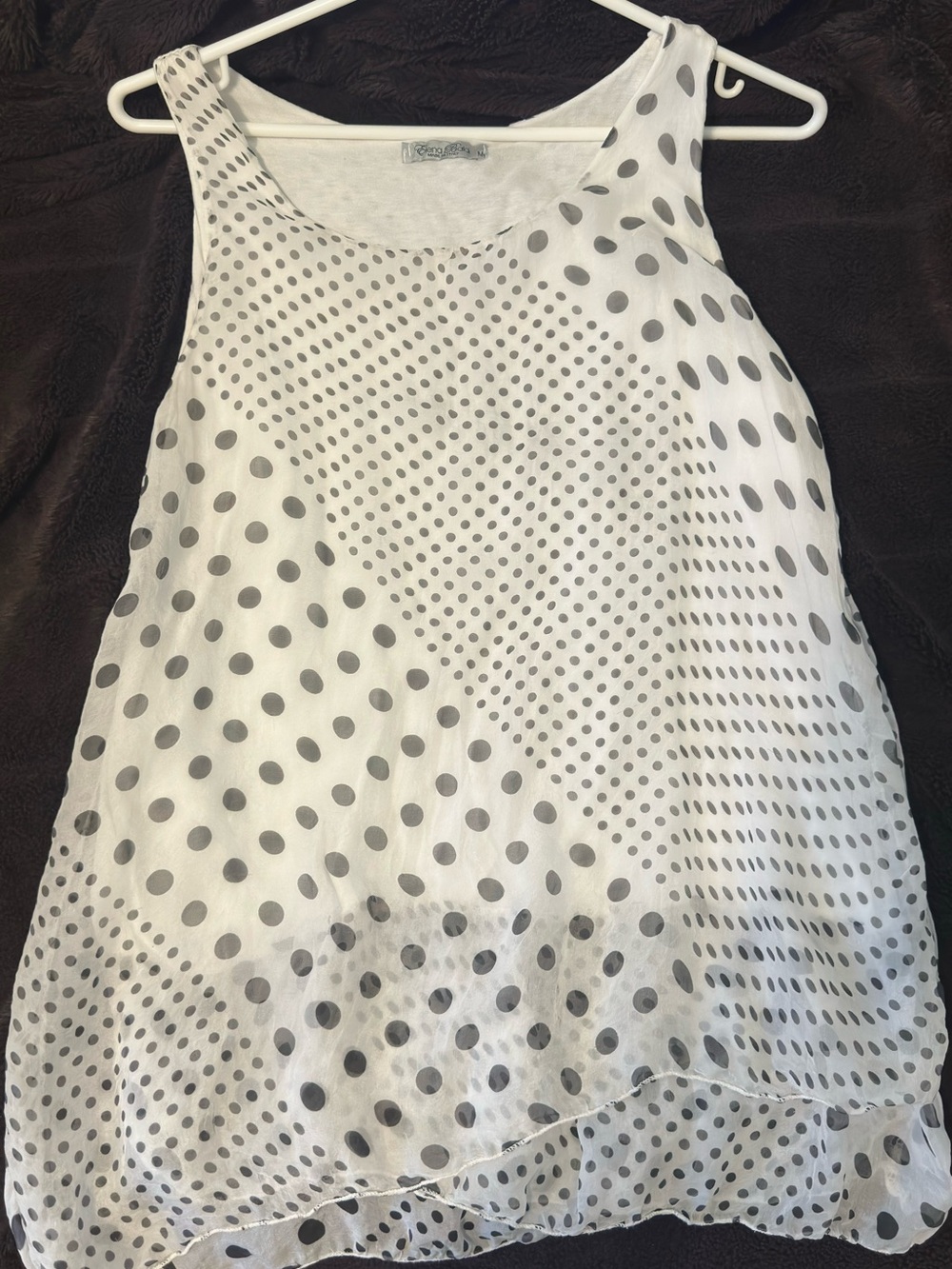 White Blouse with Black Polka Dots
